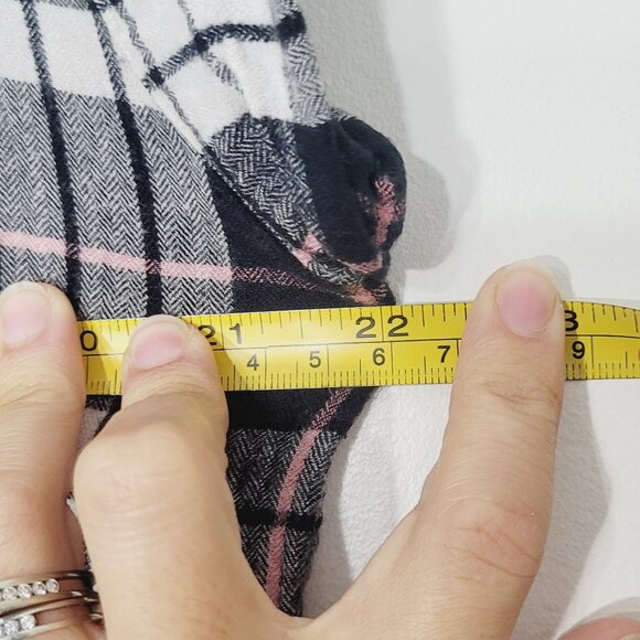 JACHS Girlfriend Women's Black White Plaid Cap Sleeve Button-Down Shirt Size XL - Picture 11 of 12